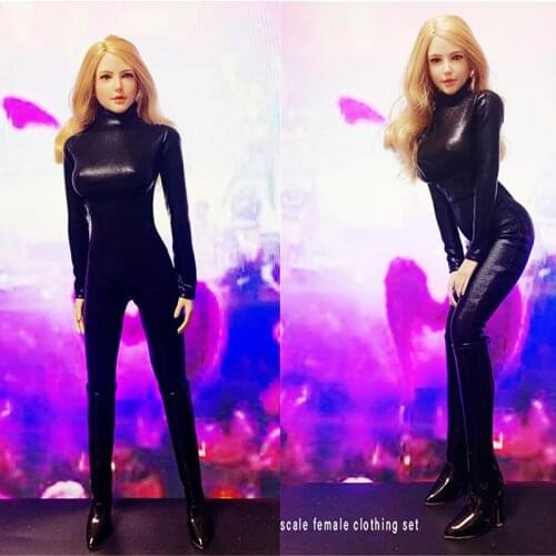 CJG-W0201 / 6 Woman doll clothes leather clothes leather pants corset bodysuit cosplay nightclub queen in stock