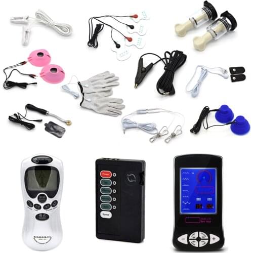 Electric Shock Exotic Accessories Nipple Clamps Body Massage Breast Enlargement Finger Vibrating Gloves Sex Toys BDSM Sex Games