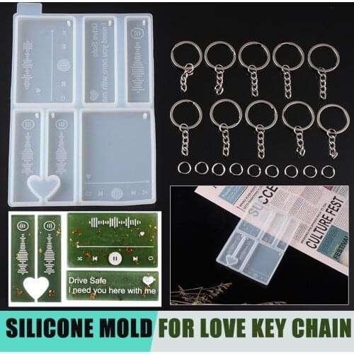 Epoxy Resin Player Mold Music Player Mould Silicone Keychain Moulds Pendant Jewelry Making Tool Keyrings Handmade DIY Craft