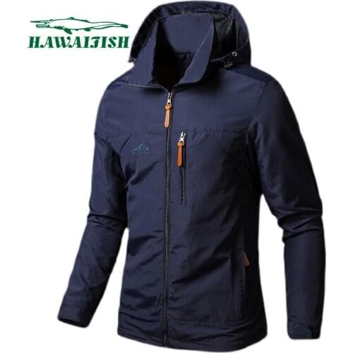 Hawaifish brand jacket menspring and autumn new casual all-match loose casaco masculino 2021 youth hooded waterproff windbreaker