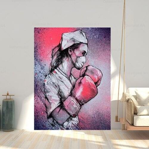 HD Print Home Decor Nurse Boxing Poster Abstract Pink Canvas Painting Wall Art Modern Bedroom Bedside Background Modular Picture