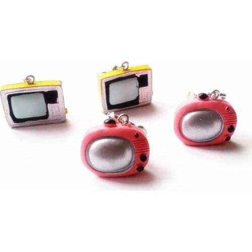 Personality Cute Simulation Original Mini TV Set Earrings Funny Womens Creative Fashion Ear Clip Jewelry Birthday Gifts