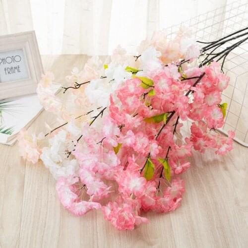 100cm Artificial Cherry Blossom Branch Wedding Decoration Simulation Plants Plastic Fake Flowers