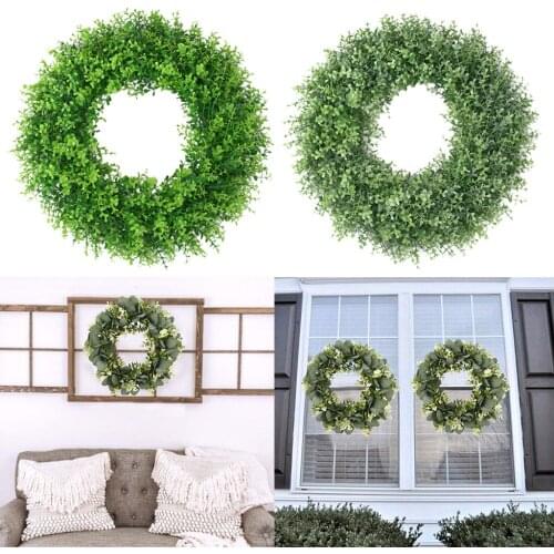 Artificial Wreaths Fake Eucalyptus Wreath 17” Greenery Wreath for Home Bedroom Fireplace ing Decor