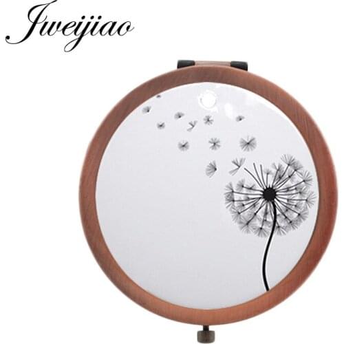 JWEIJIAO Sketch cartoon Dandelion Chrysanthemum Beauty Health espejo All kinds of flowers Purse Mirror DD07