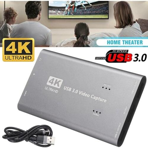 POHIKS 1pc High Quality USB 3.0 Video Capture Card 4K HDMI-compatible Live Streaming Recorder Box Device