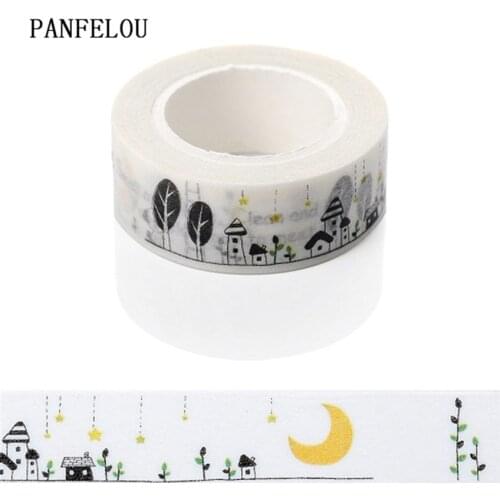 PANFELOU 1.5CMx10M Mountain village Dividing Stickers border masking adhesive paper washi tape DIY Scrapbooking Hand account