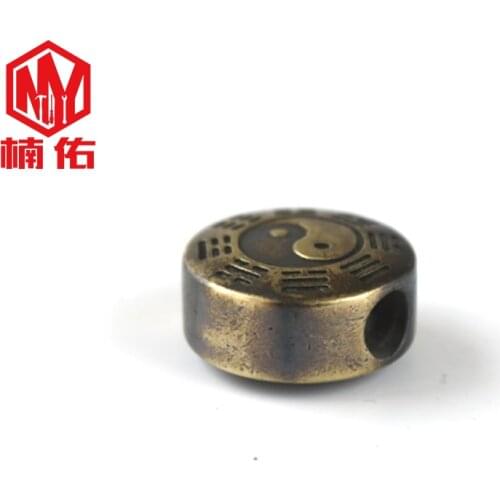 Brass Chinese Tai Chi Gossip Gossip Ping An EDC paracord knife bead outdoor survival tool