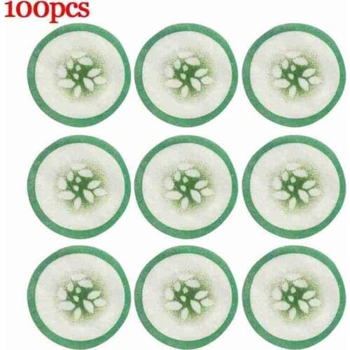 100pcs Paper Printed Green Cucumber Pattern Eye Mask Disposable Non-woven Printed Eye Mask Eye Skin Care Beauty Tool