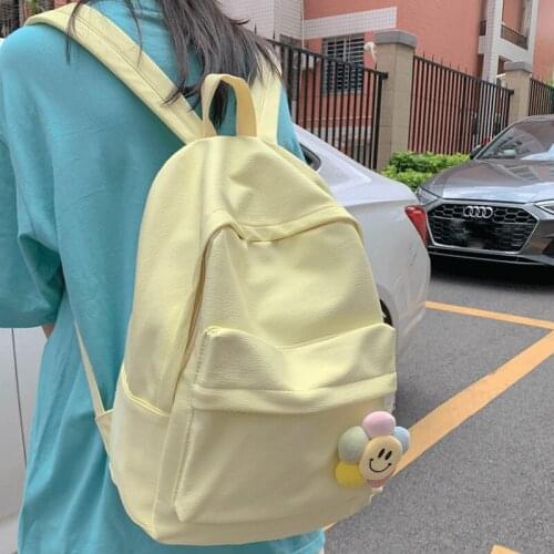 Fashion Women Backpack Solid Backpacks for School Teenagers Girl Simple Travel Casual Rucksacks Ladies Nylon Back Pack Sac A Dos