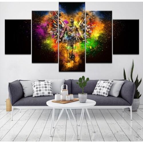 A man with many guns 5 Piece HD Wallpapers Art Canvas Print modern Poster Modular art painting for Living Room Home Decor