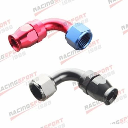 AN8 8AN AN -8 90 Degree REUSABLE SWIVEL T-EFLON HOSE END FITTING FULL FLOW