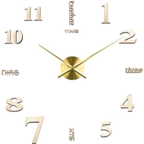 Wall Decorations Living Room Digital Clock 3D Acrylic Silent Quartz Clock Mirror Wall Wall Stickers Home Decor Living Room