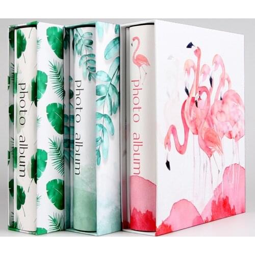 Flamingo 4R6/6 Inch Plastic Universal Photo Film Panoramic Box Album Baby Book Memories 200 Sheets Insert Picture Sticker Gifts
