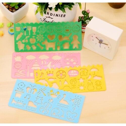 4Pcs/Set Kids Drawing Toys Drawing Board Plastic Template Stencils Rulers Painting Tool Educational Toys for Children Gifts