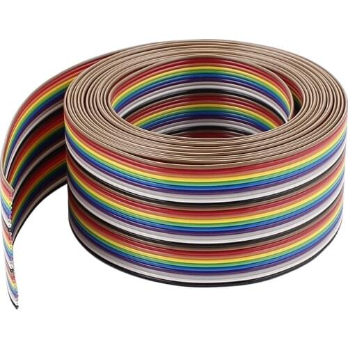 UXCELL 10Ft 30Pin Conductor Rainbow Color Flat Ribbon Cable Idc Wire 1.27Mm