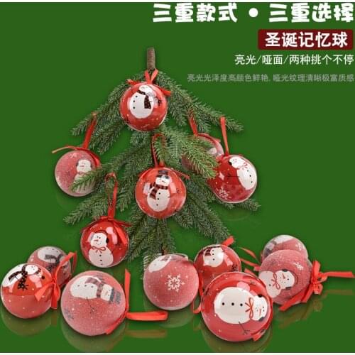 Christmas decorations DIY painted paper bag ball pendants window scene layout 75MM memory ball dress up ornaments
