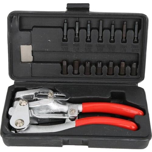 Hand-Held Power Punch Kit Carbon Steel Iron Plastic Hole Punch Pliers (Radom Case Colors) Hand Tools Punch Kit