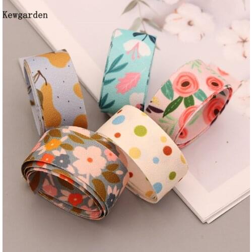 Kewgarden DIY Hairbow Accessories 1" 1.5" 16 25 38mm Leaf Pear Fabric Layering Cloth Ribbon Handmade Tape Flower Webbing 10 Yard