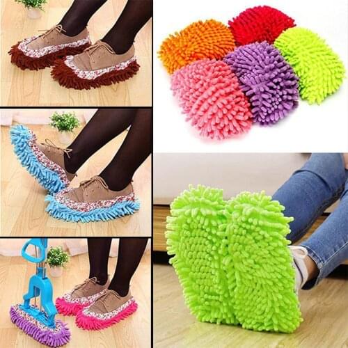 1pair Dust Cleaner Grazing Slippers Bathroom Floor Cleaning Mop Cleaner Slipper Lazy Shoes Cover Microfiber Duster Cloth