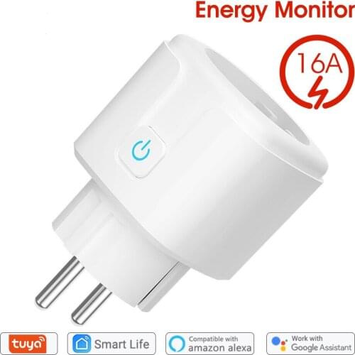 WiFi Smart Plug 16A EU Socket Tuya Smart Life APP Work with Alexa Google Home Assistant Voice Control Power Monitor Timing