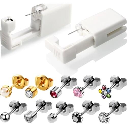 Swanjo 1PC Disposable Sterile Ear Piercing Gun Ear Cartilage Tragus Helix Piercings Earrings Gun to Pierce Ears Stud Earrings
