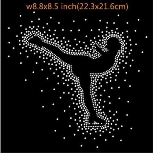 Skate girl hot fix rhinestone iron on transfers motif hot fix rhinestone transfer motifs strass iron for pant seam dress hem