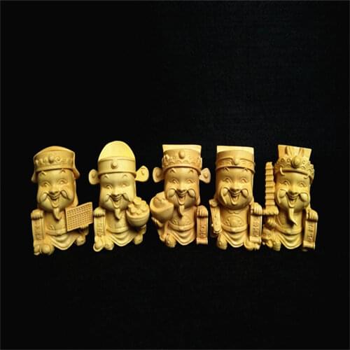 Decoración del hogar ChineseStyle Carvings versión Q figura mitológica riqueza Dios exquisito arte y artesanía regalos tradicion