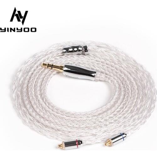 Yinyoo 16 Core High Purity Silver Plated Cable 2.5/3.5/4.4MM with MMCX/2PIN/QDC/TFZ BLON BL-01 BL-03 TINHIFI T2 T2PLUS KZ DQ6