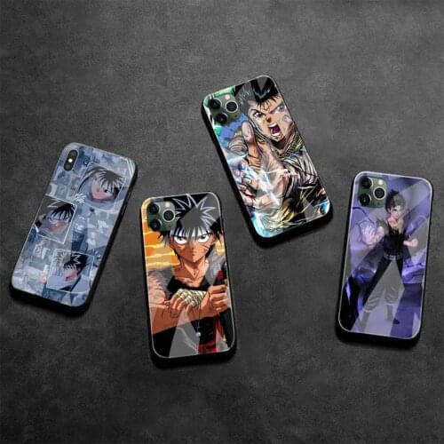 Yu Yu Yuyu Hakusho Anime Phone Case Tempered Glass For iPhone 12 Pro Max Mini 11 Pro XR XS MAX 8 X 7 6S 6 Plus SE 2020 cover