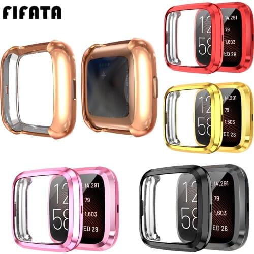 FIFATA TPU Plating Silicone Watch Protective Shell For Fitbit Versa 2/Fitbit Versa 2 SE Smart Watch Replacement Watch Case Cover