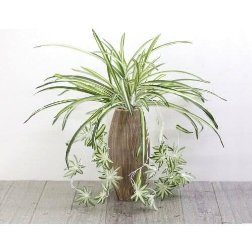 60cm 5Heads 12Flowers Green Artificial Chlorophytum Comosum Plants Vine Home Garden Wall Hanging Decoration Fake Bracketplant
