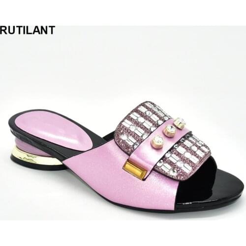 Hot Selling Italian Style Slingbacks African Women Slippers Designer Shoes Women Luxury 2020 Summer Womens Mid Heels Slippers