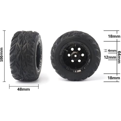 1/12 RC car Wltoys 12428 FY-03 2 pcs 100mm Speed Car Tire Wheel Wheels Auto Upgrade Parts