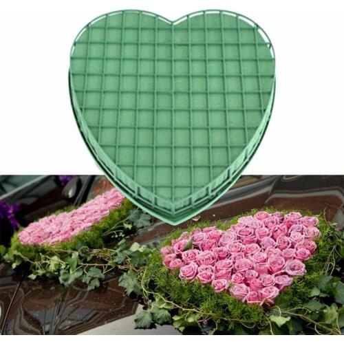 1pc 20cm New Heart Shape Flower Wet Foam Fresh Floral Wedding Car Flower Display