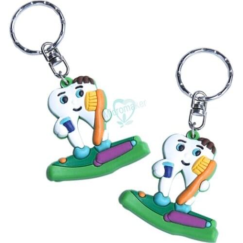 2pcs Teeth Type Dental Gift Cute Keychain Dentist Decoration Tooth Model Shape Dental Clinic Gift Dental Accessories