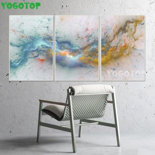 Abstract Cloud Blue yellow 3 Pieces Diy diamond Painting 5D puzzle Mosaic rhinestone full diamond embroidery Home Decor ML1574