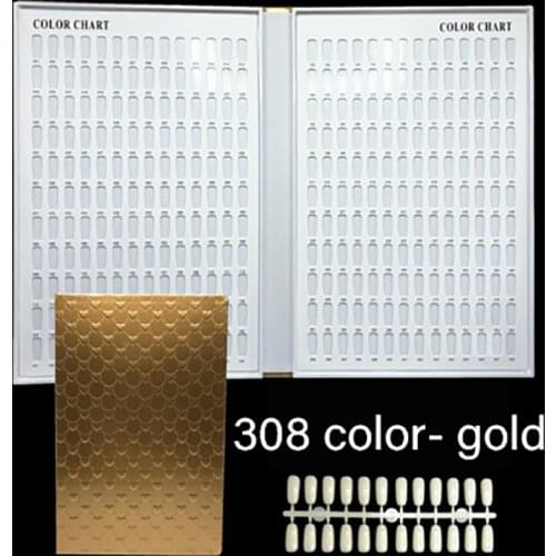 308 Colors Nail Tips Display Book DIY Nail Art Showing Shelf Gel Nail Polish Color Card Chart Painting Dedicated Display Board