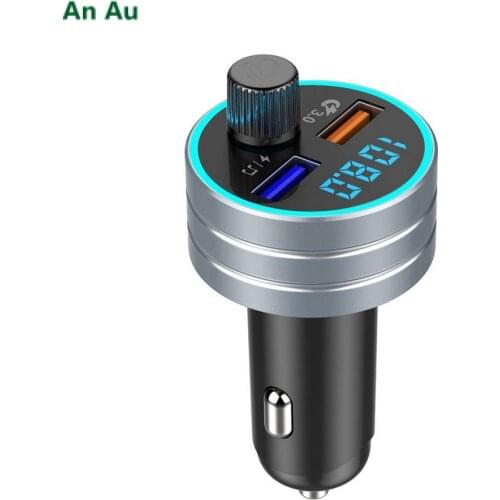 USB Car Charger Quick Charge 3.0 Dual USB Mobile Car Phone Charger with Bluetooth 5.0 FM Transmitter HandFree MP3
