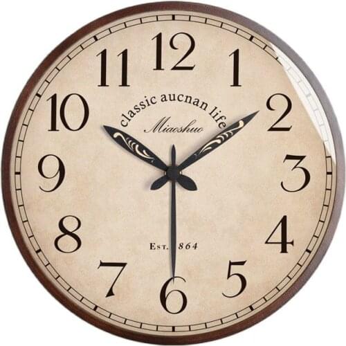 Large Wood Wall Clock Modern Retro American Living Room Luxury Led Wall Watch Creative Wall Watch Clocks Wall Home Decor Gift