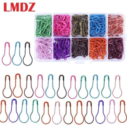LMDZ 300 Pcs Bulb Pins Calabash Stitch Markers Metal Safety Pins Pear Shaped Pins Calabash Pins Hangtag Pins with Storage Box