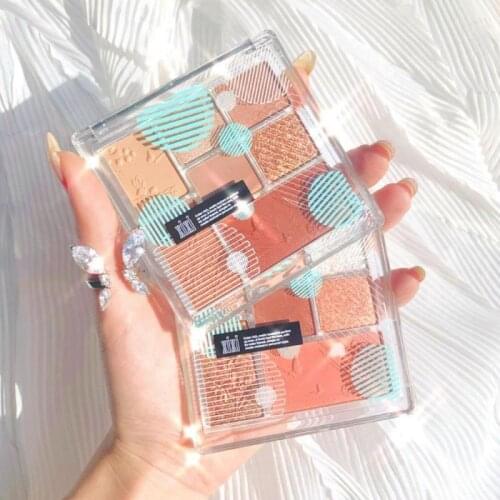 Flower Carved Eyeshadow Palette 7-color Sparkling Pearly Glitter Eye Shadow Tray Matte Eyeshadow Beauty Makeup Cosmetics TSLM1