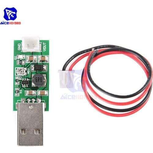 Diymore Mini 7W USB DC 5V to 6V 9V 12V 15V Adjustable Step-up Board DC-DC Boost Converter Voltage Regulator Module with Wire