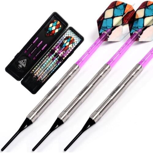 Good Throw !CUESOUL Swords Series 18 Grams 95% Tungsten Soft Tip Darts Set 012 Purple PC Dart Shaft