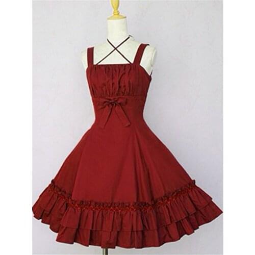 Classic Lolita JSK Dress Sleeveless Ruffled Cotton Blend Lolita Jumper Skirts