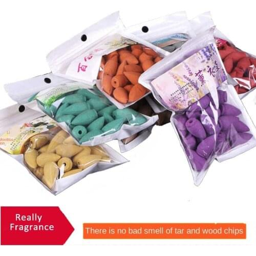 45pcs/Bag Incense Cones For Backflow Tower Accessories Colorful Bullet Shape Incense Rose Lemon Natural Sandalwood Tea Agarwood