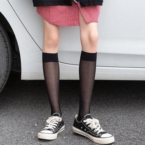 Summer Fashion Stocking Women Harajuku White Mesh Thigh High Socks Autumn New Casual Sexy Long Socks Girls PJ224