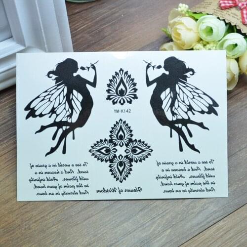 Lotus flower fairy crown lion-dragon Temporary Tattoo tatoo sticker tattoo sexy products flash tattoos taty sticker