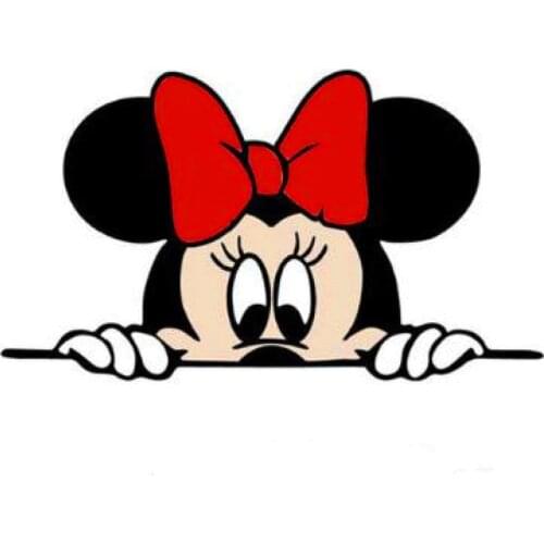 Lovely and Cute Cartoon Characters Stickers Mickey Car Minnie Car Stickers Fancy Style Decals Decorative Car 11.5cm*6.5cm