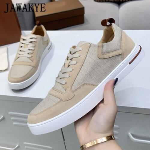 Thick Sole Men Flat Shoes Lace Up Canvas Flat Platform Shoes Mixed Color Patchwork Vulcanized Shoes New Comfort Leisure Sneaker